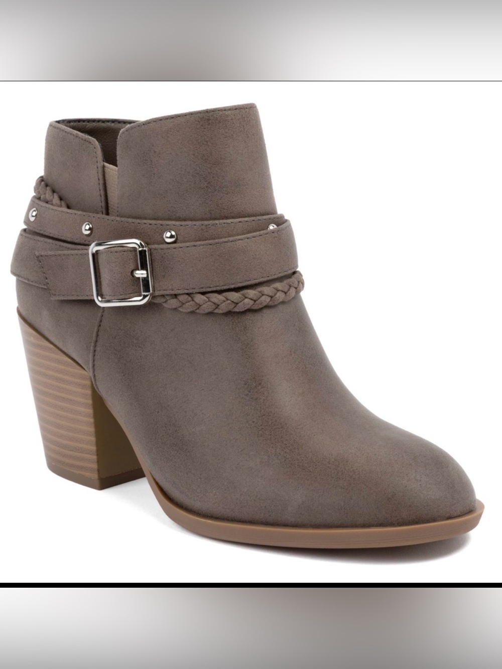 Sugar Sansa Women's Slip-On Ankle Wedge Boots Taupe Distress Sz 10M
